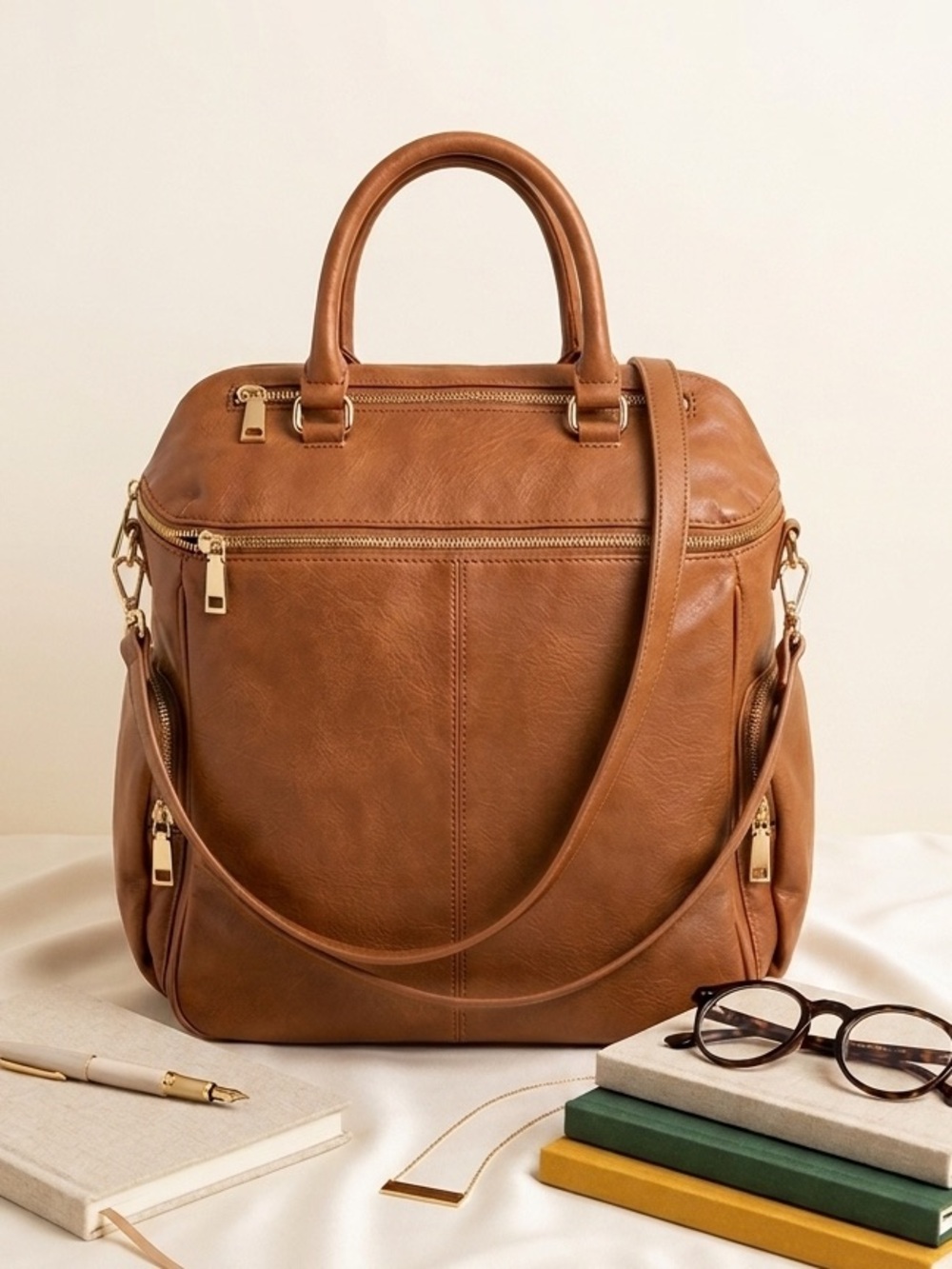 Elegant Cognac Women’s Backpack